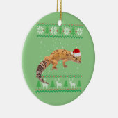 Ugly Sweater Christmas Animals Santa Leopard Gecko Keramisch Ornament (Rechts)