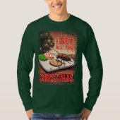 Ugly sweater Christmas cockroach eating cookies T-shirt (Voorkant)