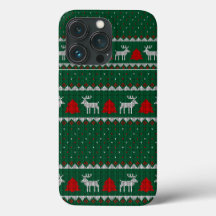 Ugly Sweater Christmas Faux Knit Pattern Hoesje-Ma