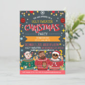 Ugly Sweater Christmas Holiday Party Fun Contest  Kaart (Staand voorkant)