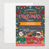 Ugly Sweater Christmas Holiday Party Fun Contest  Kaart (Voorkant / Achterkant)