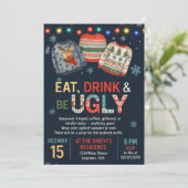 Ugly Sweater Christmas/Holiday Party Invitation  Kaart (Staand voorkant)