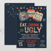 Ugly Sweater Christmas/Holiday Party Invitation  Kaart (Voorkant / Achterkant)