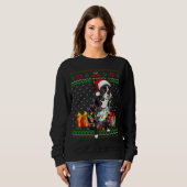 Ugly Sweater Christmas Lights Boston Terrier Dog L (Voorkant volledig)