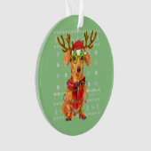 Ugly Sweater Christmas Lights Dachshund Dog Puppy Ornament (voorkant)
