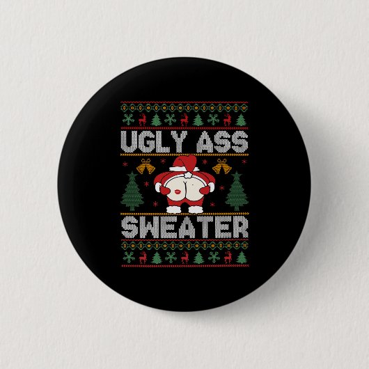 Ugly Sweater Christmas Long Sleeve Ronde Button 5,7 Cm (Voorkant)