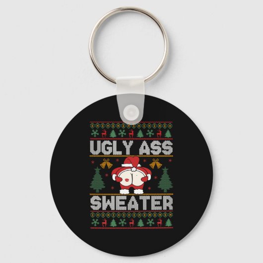 Ugly Sweater Christmas Long Sleeve Sleutelhanger (Voorkant)