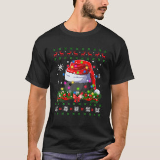 Ugly Sweater Christmas Pajama Lights Bowling Sport T-shirt