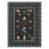 Ugly Sweater Christmas Party Animals Zwart Blauwgr Tafelkleed (Voorkant)