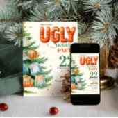 Ugly Sweater Christmas Party Cozy Watercolor Kaart