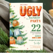 Ugly Sweater Christmas Party Cozy Watercolor Kaart