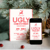 Ugly Sweater Christmas Party | Funny Pixel Knit  Kaart