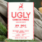 Ugly Sweater Christmas Party | Funny Pixel Knit  Kaart