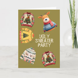 Ugly Sweater Christmas Party Gevouwen Uitnodiging