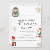 Ugly Sweater Christmas Party Gouden Sneeuwvlok Kaart (Voorkant)