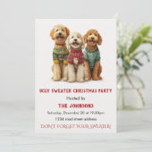 Ugly Sweater Christmas Party Invitation Kaart (Staand voorkant)