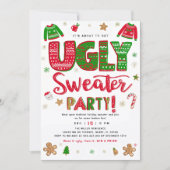 Ugly Sweater Christmas Party Invitation Kaart (Voorkant)