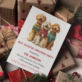 Ugly Sweater Christmas Party Invitation Kaart