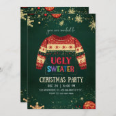 Ugly Sweater Christmas Party Invitation Kaart (Voorkant / Achterkant)