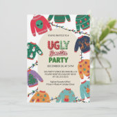 Ugly Sweater Christmas Party Kaart (Staand voorkant)