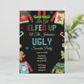 Ugly Sweater Christmas Party Kaart (Staand voorkant)
