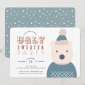Ugly Sweater Christmas Party Polar Beer Invitation Kaart (Voorkant / Achterkant)