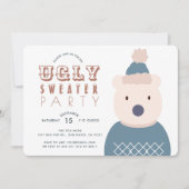 Ugly Sweater Christmas Party Polar Beer Invitation Kaart (Voorkant)