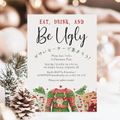 Ugly Sweater Christmas Party Rustieke Waterverf Kaart