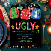 Ugly Sweater Christmas Party Tacky Vest schoolbord Kaart
