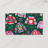 Ugly Sweater Christmas Party Wedstrijd Stemmen Informatiekaartje (Achterkant)