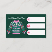 Ugly Sweater Christmas Party Wedstrijd Stemmen Informatiekaartje (Voorkant)