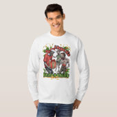 Ugly sweater Christmas party zombie brains T-shirt (Voorkant volledig)
