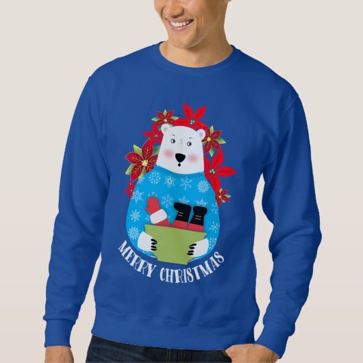 Ugly sweater Christmas polar bear eating Santa (Voorkant)
