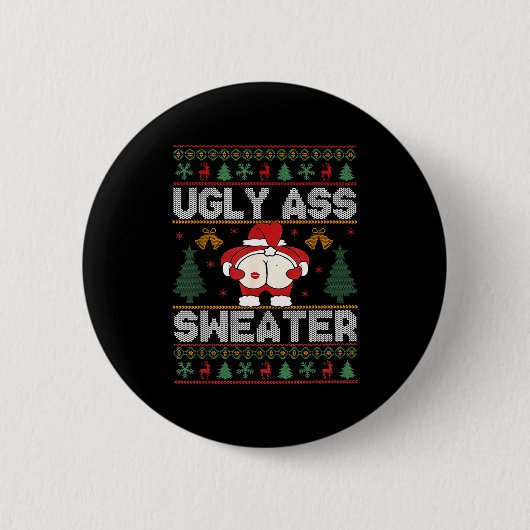 Ugly Sweater Christmas Ronde Button 5,7 Cm (Voorkant)