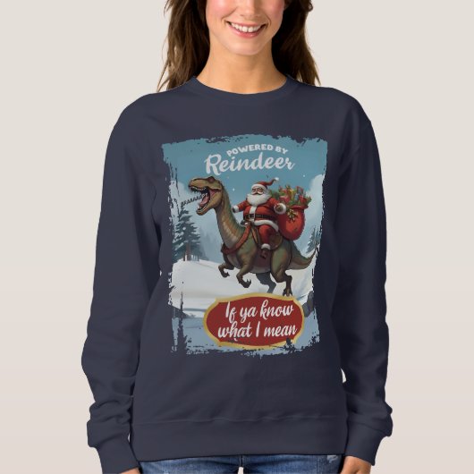 Ugly sweater Christmas Santa tyrannosaurus t-rex (Voorkant)