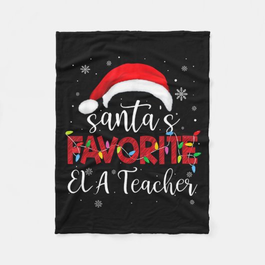Ugly Sweater Christmas Santa's Favorite Ela Teache Fleece Deken (Voorkant)