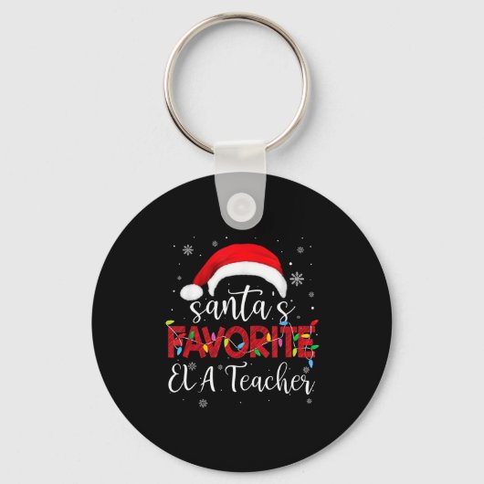 Ugly Sweater Christmas Santa's Favorite Ela Teache Sleutelhanger (Voorkant)