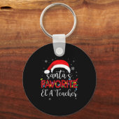 Ugly Sweater Christmas Santa's Favorite Ela Teache Sleutelhanger (Voorkant)