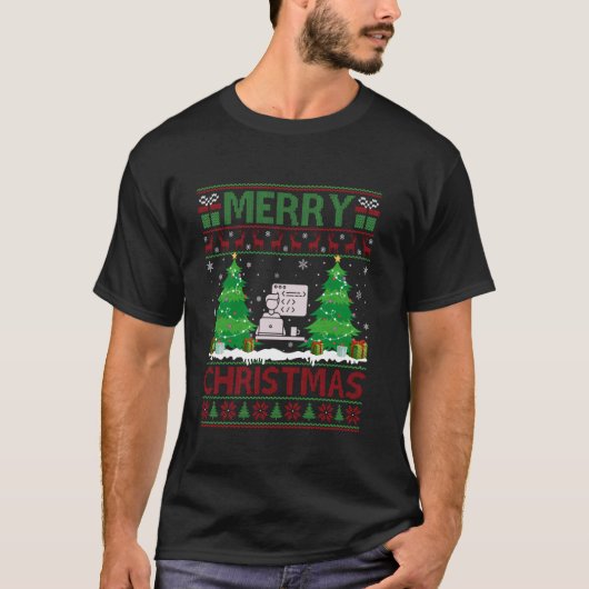 Ugly Sweater Christmas Tree Lighting Web Developer T-shirt (Voorkant)