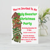 Ugly Sweater Christmas Uitnodiging voor Vakantie P (Staand voorkant)
