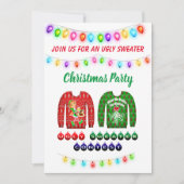 Ugly Sweater Contest Colorful Kerstparty Kaart (Voorkant)