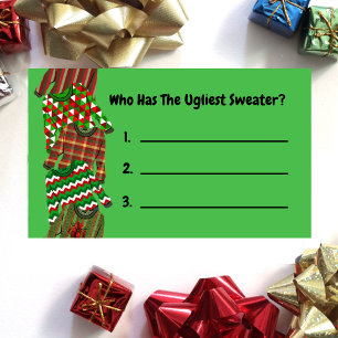 Ugly Sweater Contest Holiday Party Stem Kaart