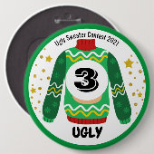 Ugly Sweater Contest Prize-Button Ronde Button 6,0 Cm (Voorkant /achterkant)