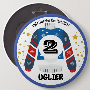 Ugly Sweater Contest Prize-Button Ronde Button 6,0 Cm
