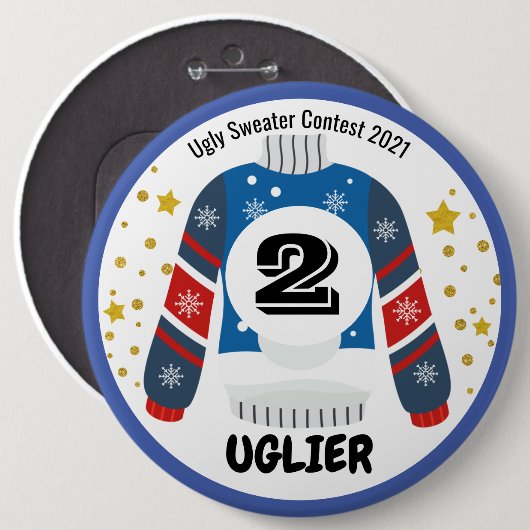 Ugly Sweater Contest Prize-Button Ronde Button 6,0 Cm (Voorkant /achterkant)