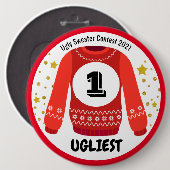 Ugly Sweater Contest Prize Ronde Button 6,0 Cm (Voorkant /achterkant)
