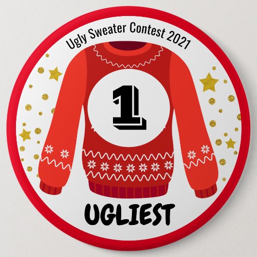 Ugly Sweater Contest Prize Ronde Button 6,0 Cm (Voorkant)