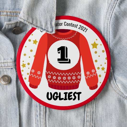 Ugly Sweater Contest Prize Ronde Button 6,0 Cm (In situ)
