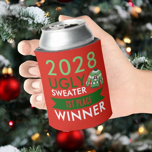 Ugly Sweater Contest Winnaar Prijs Blikjeskoeler