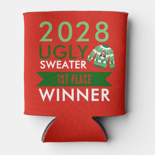 Ugly Sweater Contest Winnaar Prijs Blikjeskoeler (Voorkant)